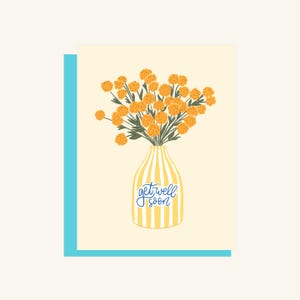 Guérir bientôt - Carte de voeux avec fleurs printanières