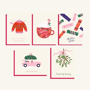 Cartes de Noël douillettes assorties - Lot de 5