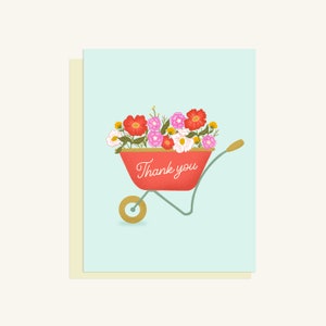 Merci floral brouette - carte de voeux