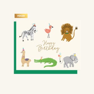 Animaux de la fête d'anniversaire - Carte de voeux