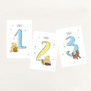 Table Numbers - Classic Winnie the Pooh - Illustration style