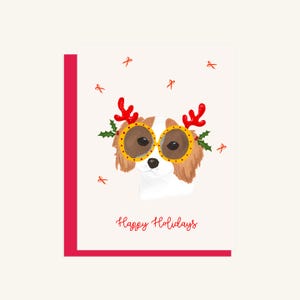 Cavalier King Charles Spaniel, cartes de Noël, lot de 5 - Joyeuses Fêtes