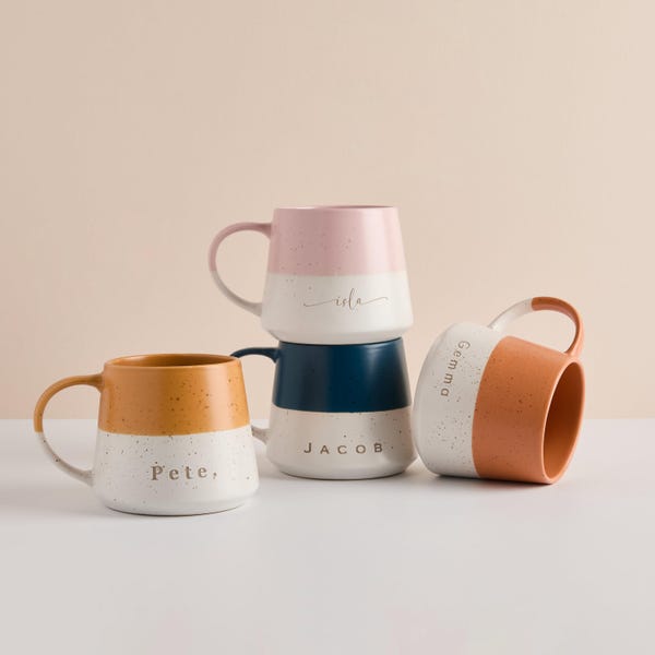 Personalized Two-Tone Ceramic Mug: Laser Engraved Fleck Design