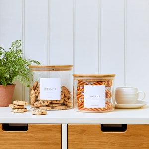 Bamboo Lid Glass Jar: Personalized Pantry Food Storage image 4
