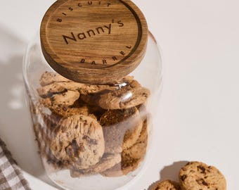 Personalized Acacia Wood Lid Jar: Custom Laser Engraved Pantry Storage