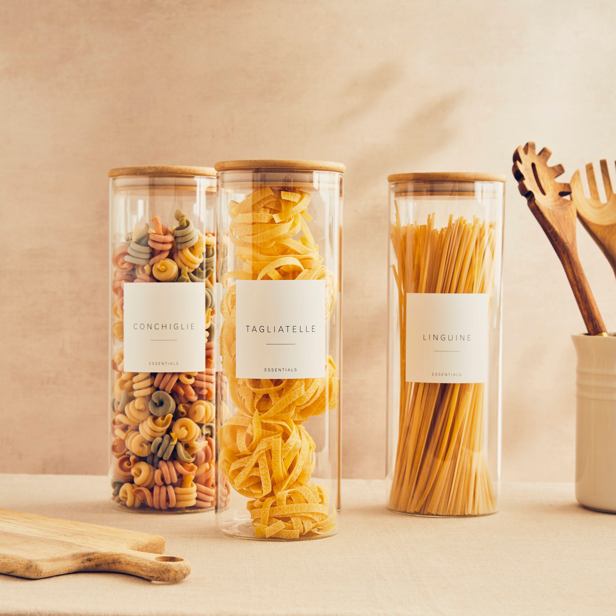 Pantry Starter Kit Glass Kitchen Storage Jar With Label Etsy UK