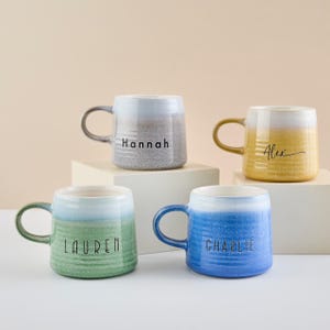 Personalized Laser Engraved Ceramic Mug: Reactive Glaze Stoneware