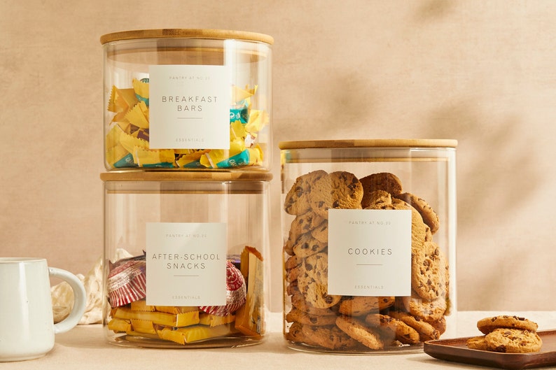 Bamboo Lid Glass Jar: Personalized Pantry Food Storage image 6