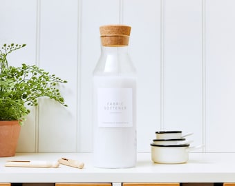 Laundry utility bottle with cork stopper / fabric softener / scent boosters / washing liquid /