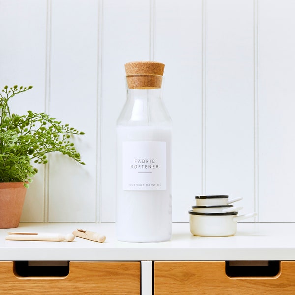 Laundry utility bottle with cork stopper / fabric softener / scent boosters / washing liquid /