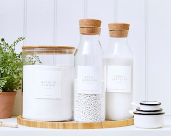 Wide Mouth Laundry Jar Set: Customizable Waterproof Labels