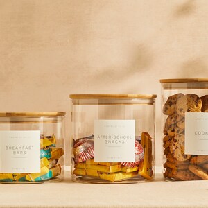 Bamboo Lid Glass Jar: Personalized Pantry Food Storage image 5