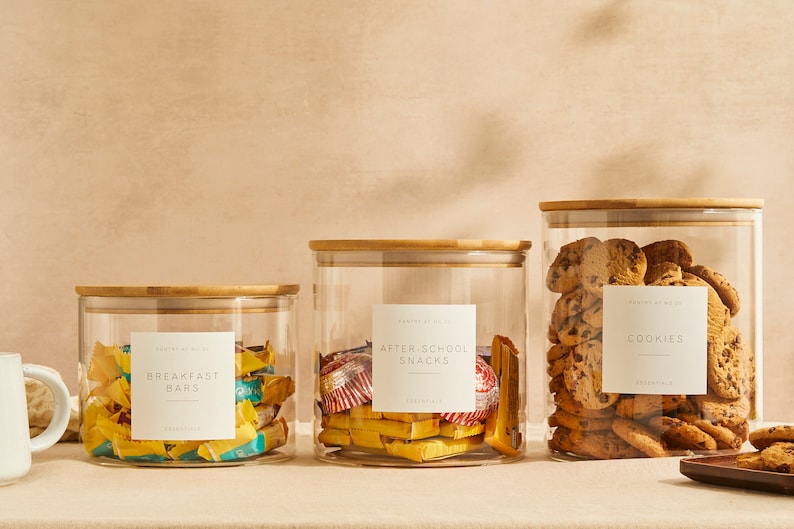 Bamboo Lid Glass Jar: Personalized Pantry Food Storage image 5