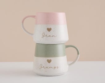 Personalised Engraved Speckled Mug with Heart | Custom Name Mug | Speckle Coffee Cup | Personalised Gift for Her | Minimalist Mug Gift