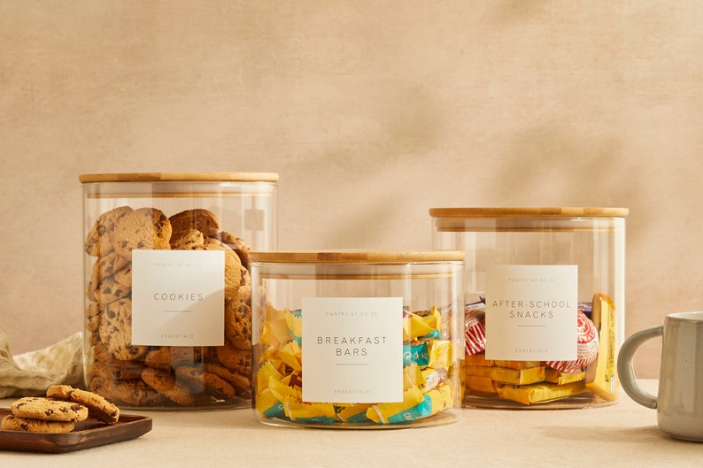 Bamboo Lid Glass Jar: Personalized Pantry Food Storage image 7