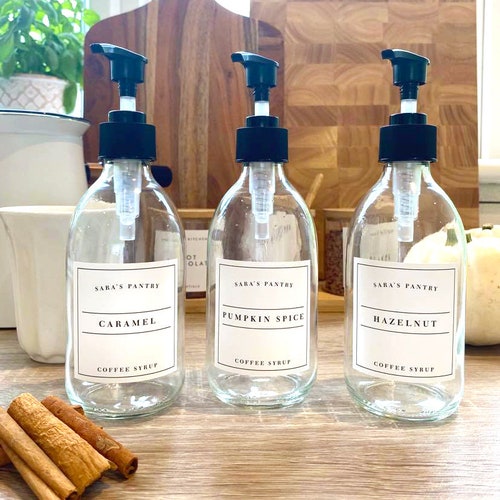 Coffee Syrup Dispenser Bottles Refillable Glass Bottles Etsy UK