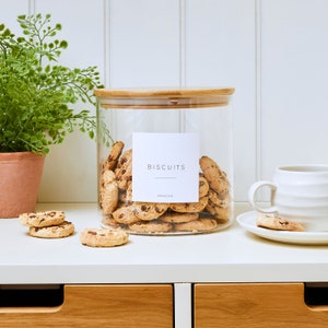 Bamboo Lid Glass Jar: Personalized Pantry Food Storage image 3
