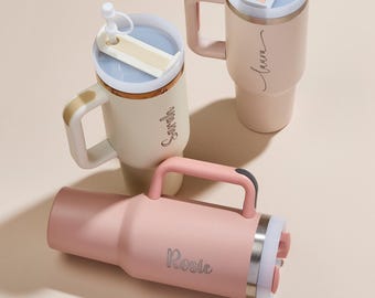 Personalized Insulated Water Bottle: Laser Engraved 40oz Travel Cup