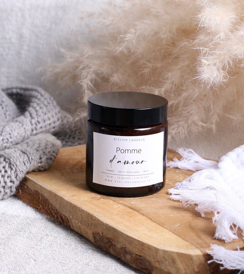 Pomme d'amour - Bougie Artisanale Parfumée en Cire de Soja