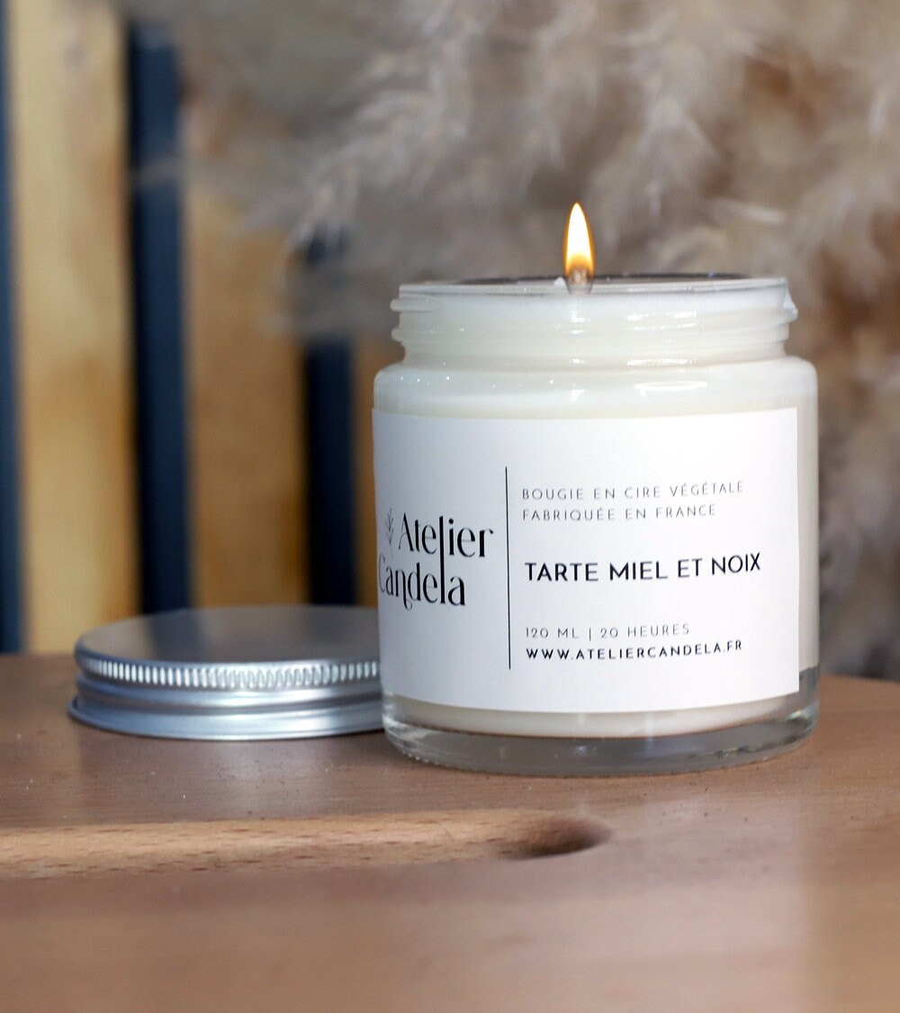 Tarte Miel et Noix - Bougie Artisanale Parfumée en Cire de Soja