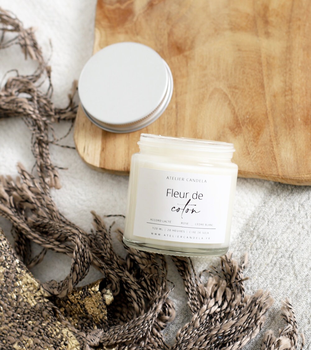 Fleur de Coton - Bougie Artisanale Parfumée en Cire Soja