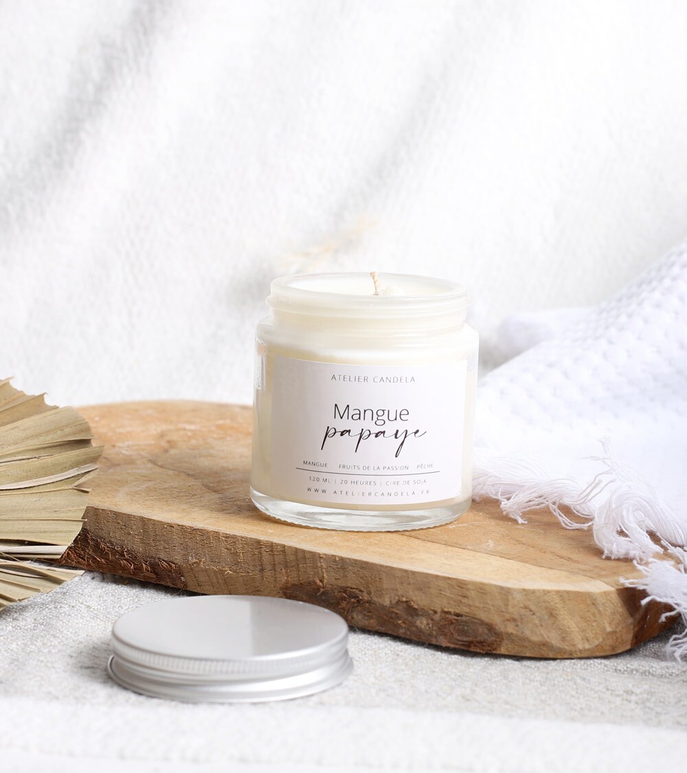 Mangue Papaye - Bougie Artisanale Parfumée en Cire de Soja
