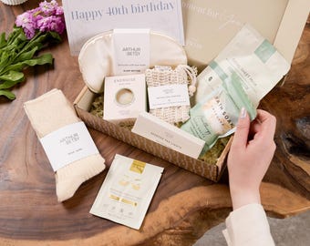 Regalo de 40 cumpleaños para ella, caja de regalo de 40 cumpleaños, regalo de 40 cumpleaños, regalo para 40 años, caja de regalo de mimos para 40 años, regalos de spa para 40 años