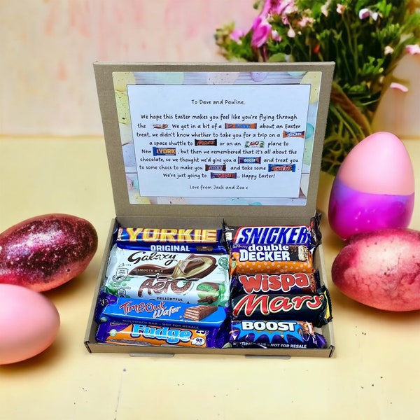 Novelty Easter gift box, Easter gifts, Personalised Easter present, Easter chocolate box, Easter gift for friends, Funny Easter gifts