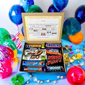 Happy Birthday chocolate poem gift box Personalised image 1