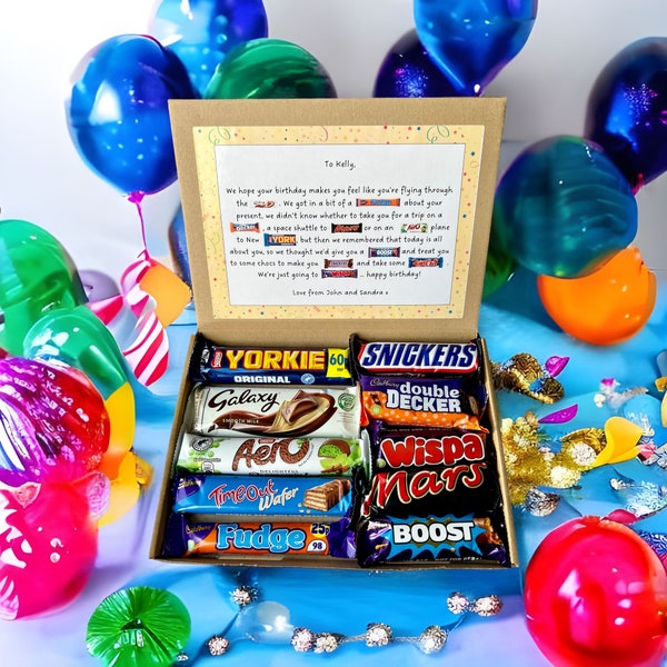 Happy Birthday chocolate poem gift box Personalised