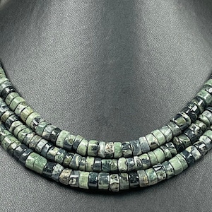 18&#39;&#39; Natural Kambaba Jasper, Heishi Tyre Beads, 6×3mm, AAA+ Quality, 18&#39;&#39; INCH Strand, Beaded Necklace