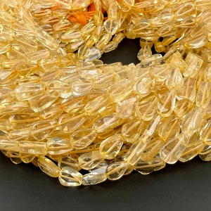 AAA+ Natural Citrine Triangle Beads 7×9-11mm Citrine Beads, Citrine Triangle Beads 13.5 Strand