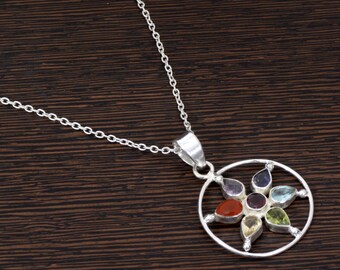 Collar Colgant De Columna De Fluorita De Color, Colgante De Cristal, Piedra De Gema Natural