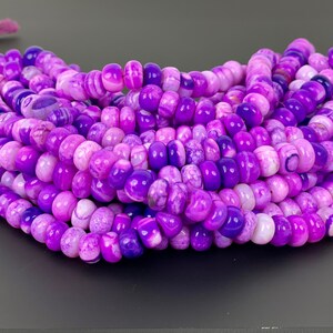 Beautiful Purple Opal Smooth Rondelle Beads 9-10mm, Shaded Purple Color Opal Beads AAA+ Quality Jewelry Making Crafts