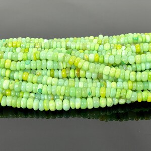 Green Opal Smooth Rondelle Beads 6.5-7mm 7mm 8-8.5mm, Shaded Green Color Opal Beads AAA+ Quality Jewelry Making Crafts