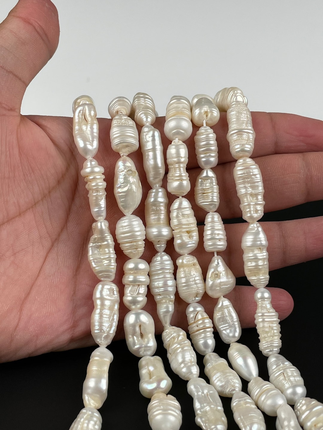 Natural Fresh Water Biwa Pearls, White Biwa Sticks, 15-18mm, 21-24mm