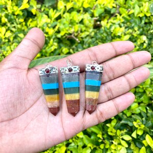 Chakra Pendant, Chakra Necklace, 7 Chakra Pendant, Chakra Jewelry, Protection Real Gemstone Necklace, Metaphysical Jewelry