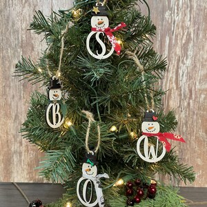 Customized Snowman Initial Ornament