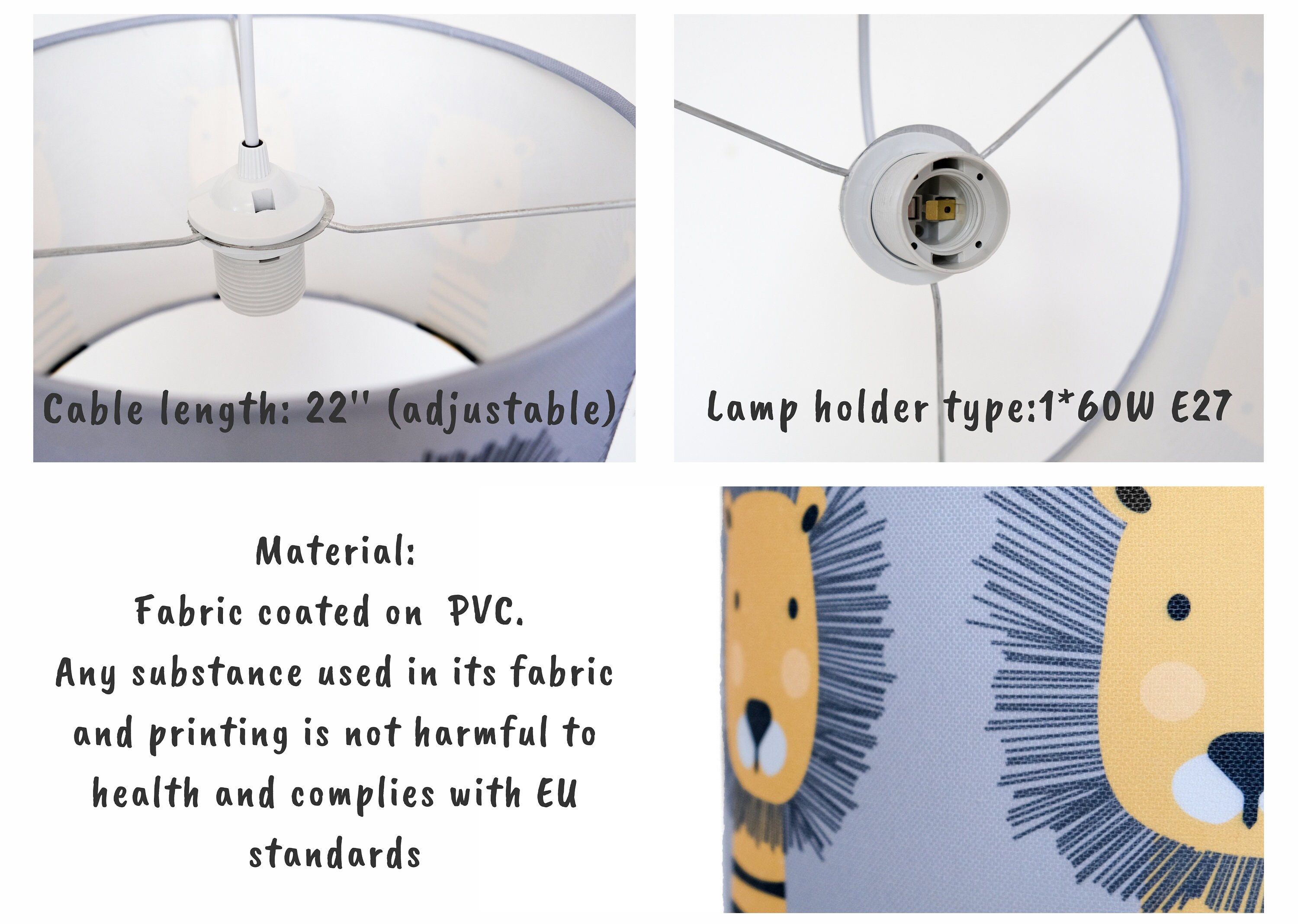 Personalized Nursery Safari Pendant Light Lion Fixture Etsy