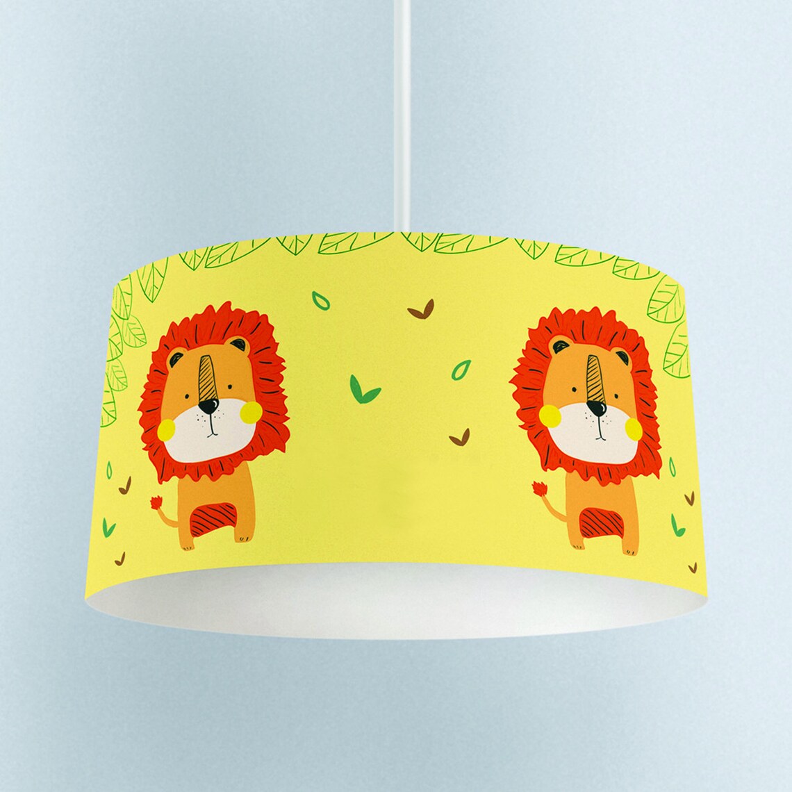 Personalized Nursery Safari Pendant Light Lion Fixture Etsy