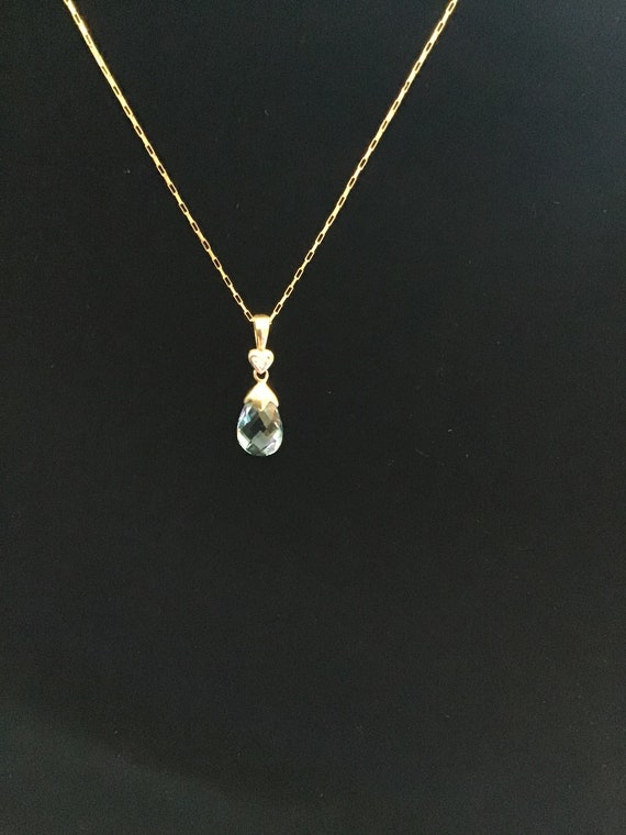 Blue crystal necklace - image 1