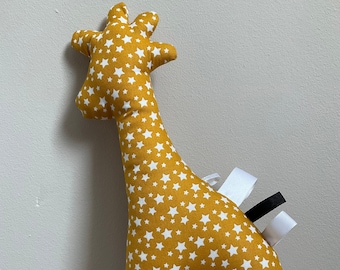 Giraffen-Kuscheltier aus Baumwolle mit sanftem Rasselgeräusch