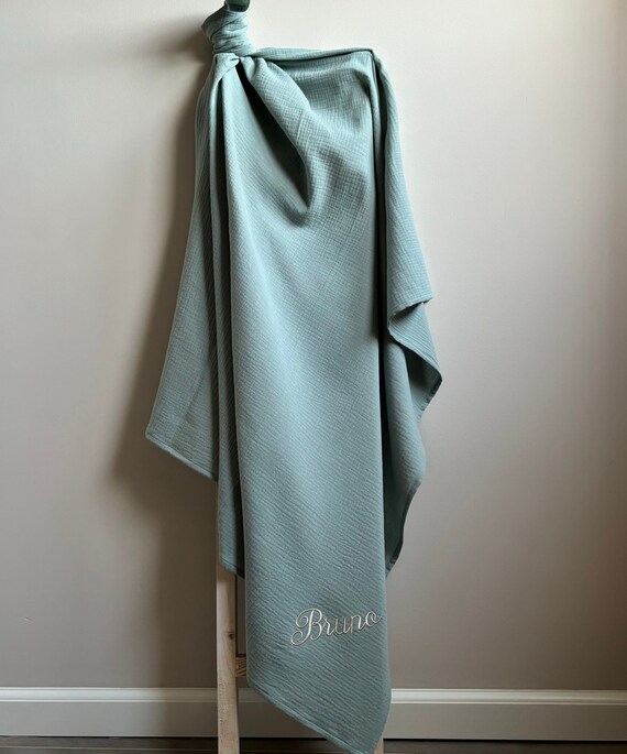 Swaddle XXL DELUXE Large Hydrophilic Cloth With Embroidered Baby s Name Etsy