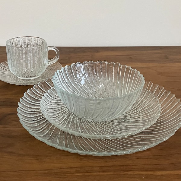OPEN STOCK | Arcoroc France Seabreeze Swirl 5-Piece Place Settings or Pieces Sold Individually
