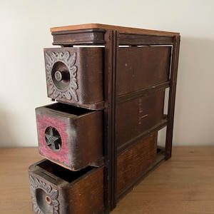 Vintage Wooden 3-Drawer Singer Sewing Box