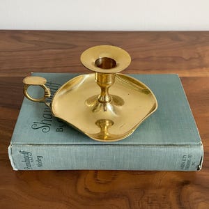 Vintage 3” Brass Candlestick Holder with Square Base