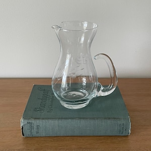 Vintage Princess House Heritage 6.5” Etched Glass Creamer Pitcher