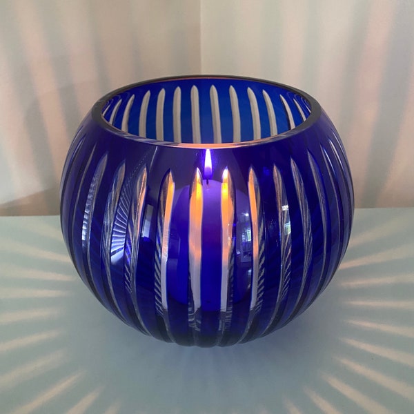 Vintage Cobalt Blue Candle Globe Fairy Lamp