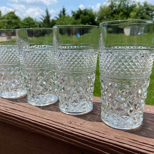 Set of 4, 8 or 12 Vintage Anchor Hocking Wexford Drinking Glasses