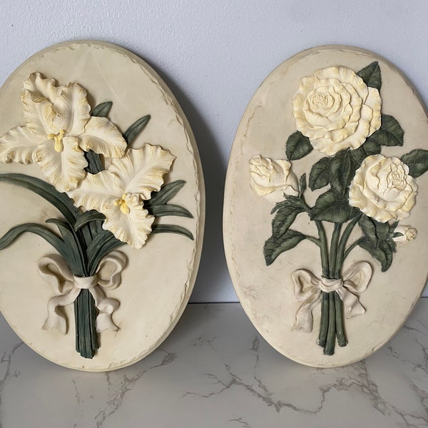Floral Wall Plaques Etsy